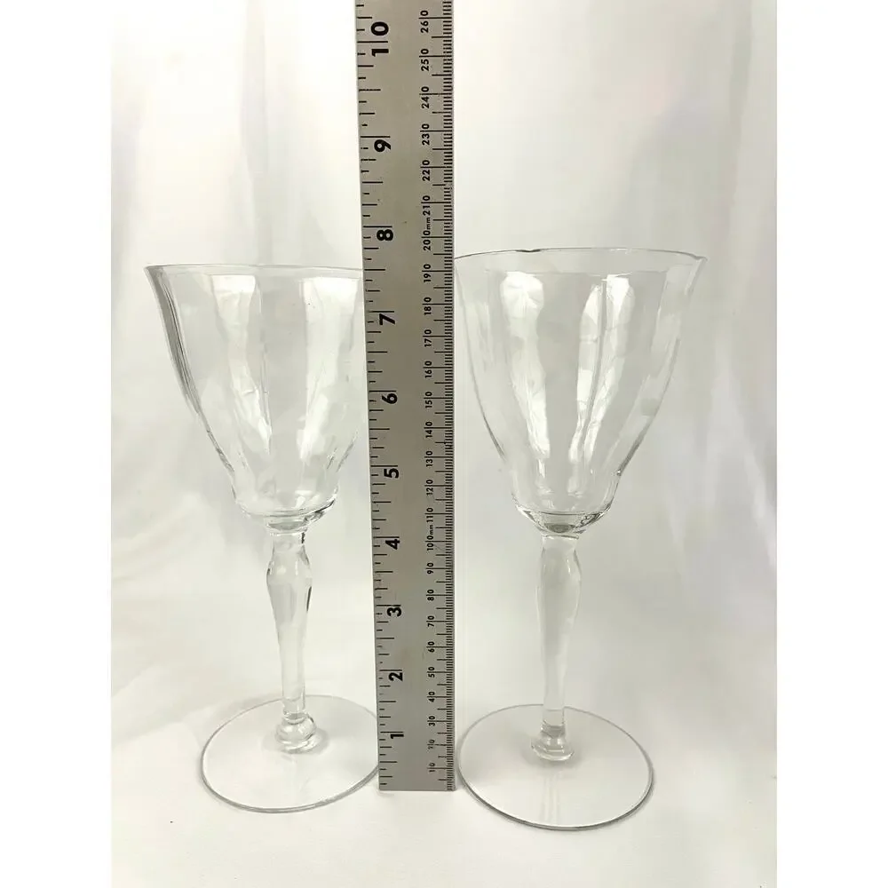 VTG Set of 6 Frosted Floral Liqueur Glasses Stemware Barware‎